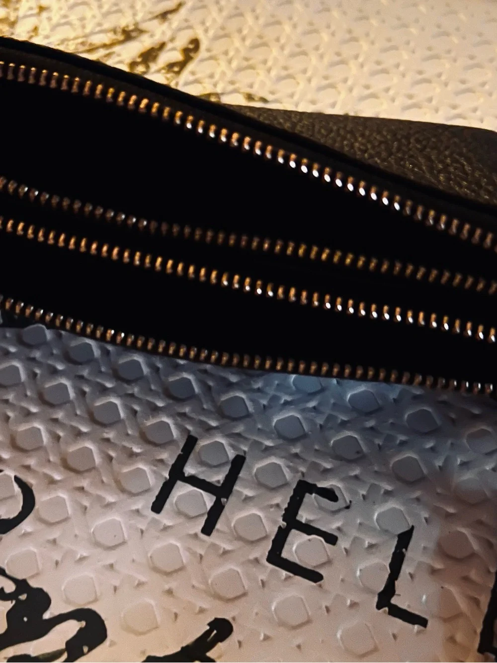 Coach Black Pebbled Leather Zip Wrist Pouch (Excellent Condition)